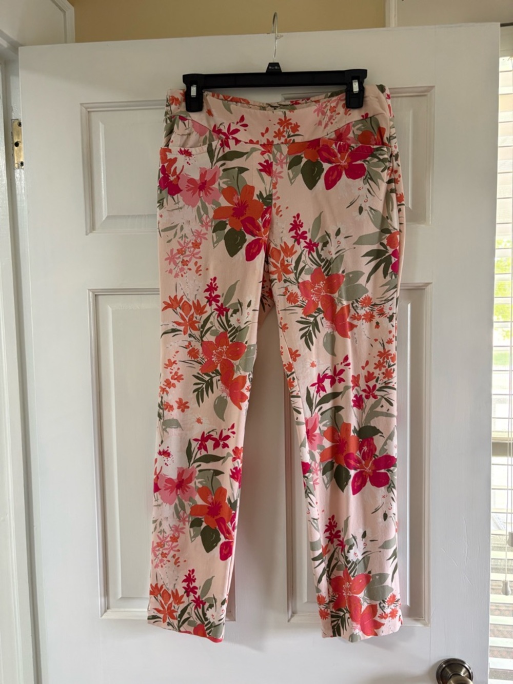Spartina 449 Pink Floral Straight-Leg Pull-On Pants